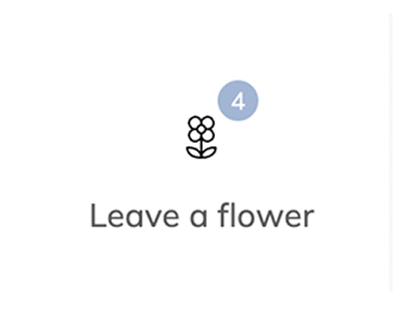 Selection of symbolic gestures and virtual flowers